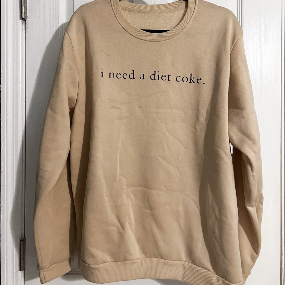 Beige Sweatshirt with Fun Slogan